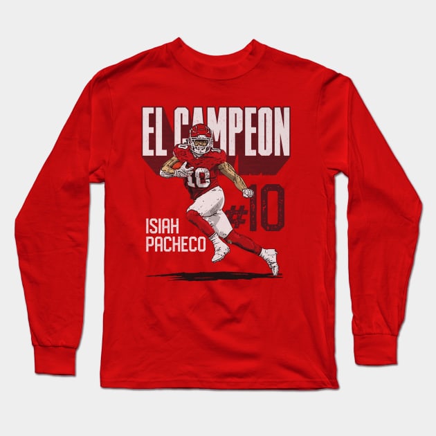 Isiah Pacheco Kansas City El Campeon Long Sleeve T-Shirt by ganisfarhan